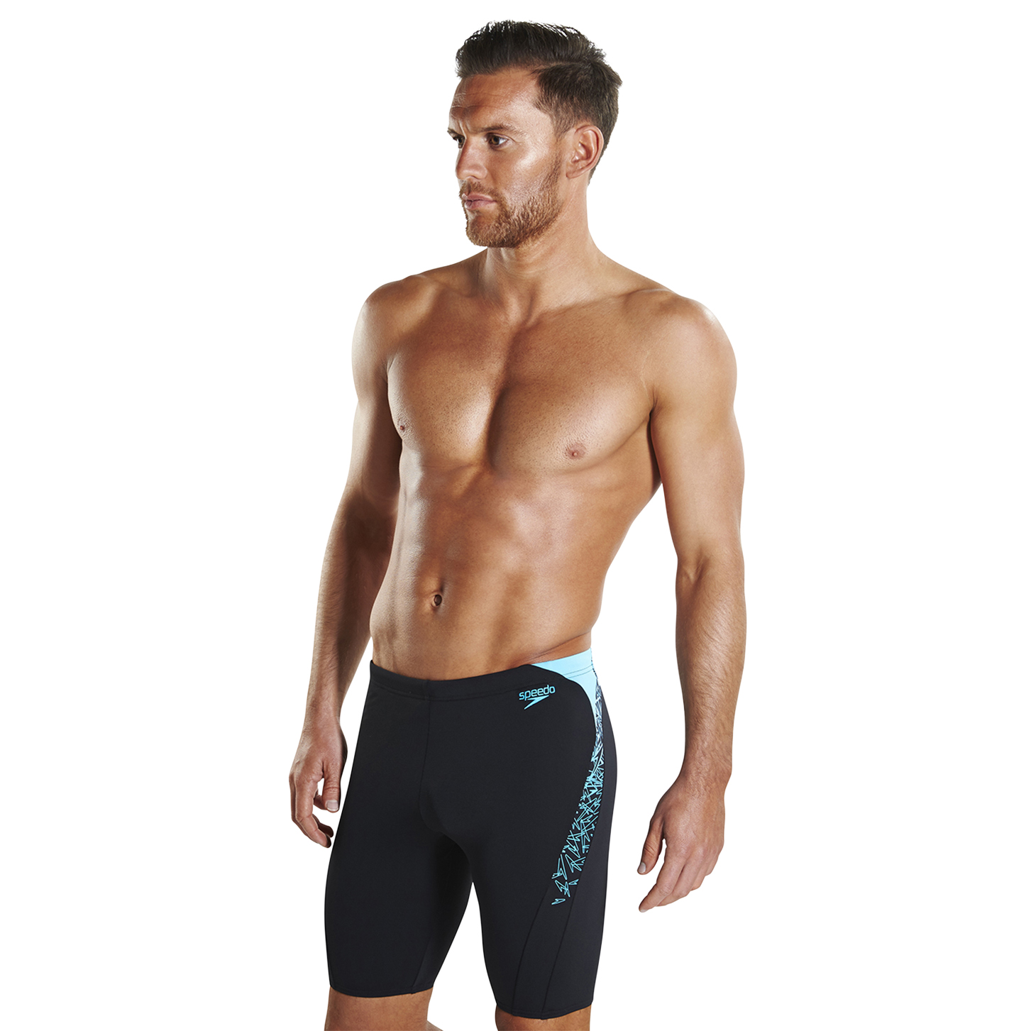 Speedo Boom Splice Jammer Men Black Turquoise - Run Charlie