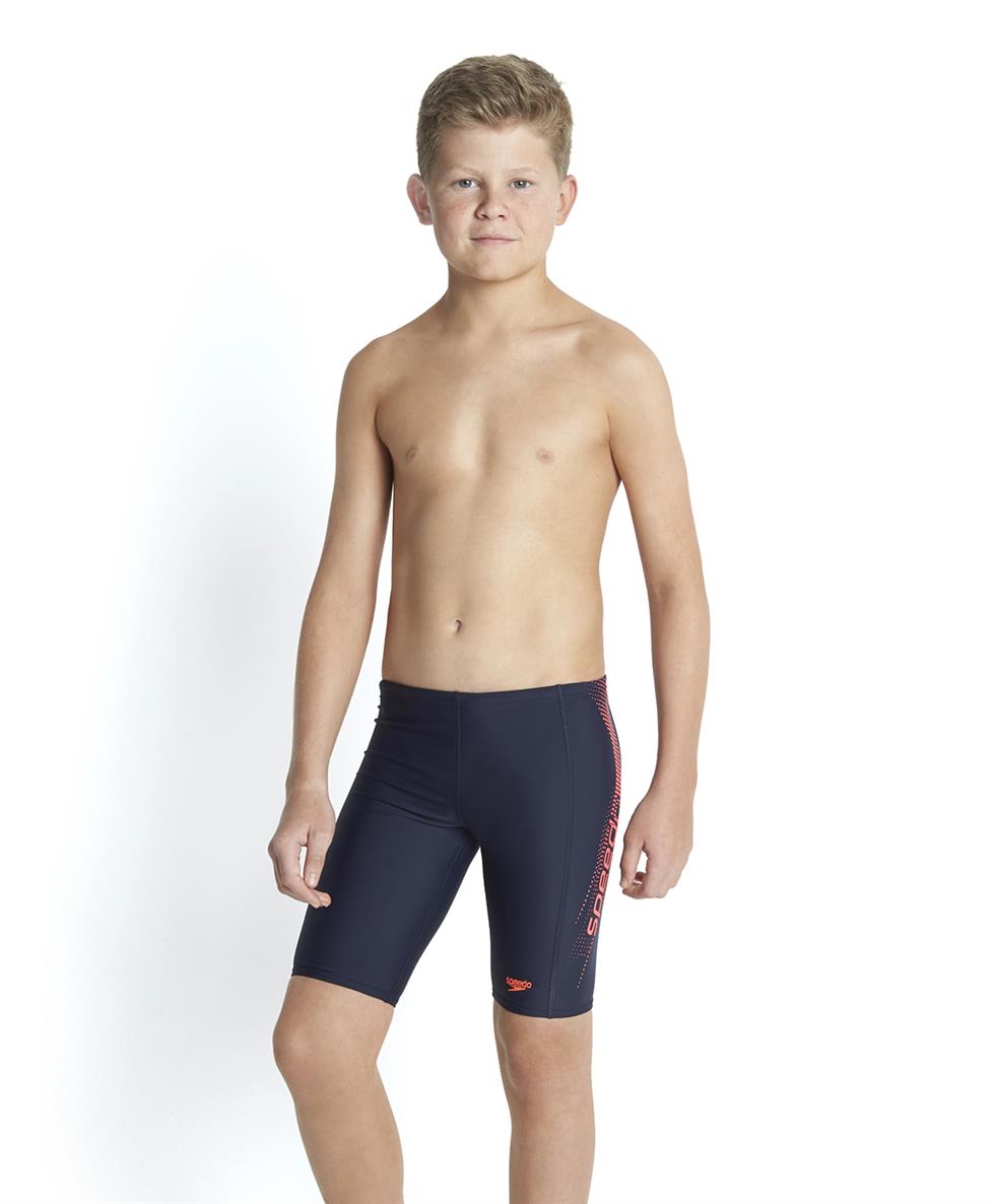 Speedo Boys Logo Panel Jammers Swim Shorts Navy - Run Charlie