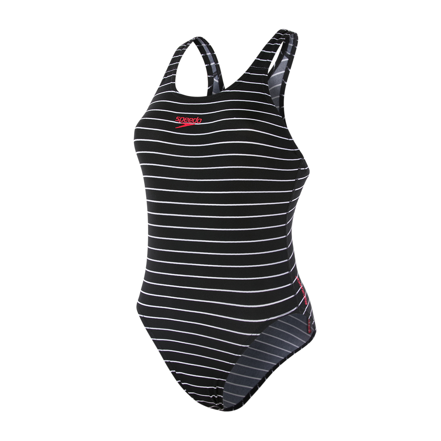 Speedo Endurance Printed Medalist Womens Swimsuit Blackwhite Run Charlie