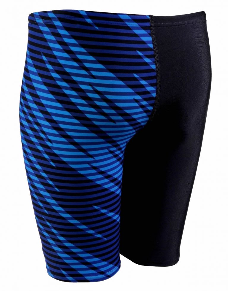 Speedo Allover V Cut Panel Boys Jammer Black/Chroma Blue - Run Charlie